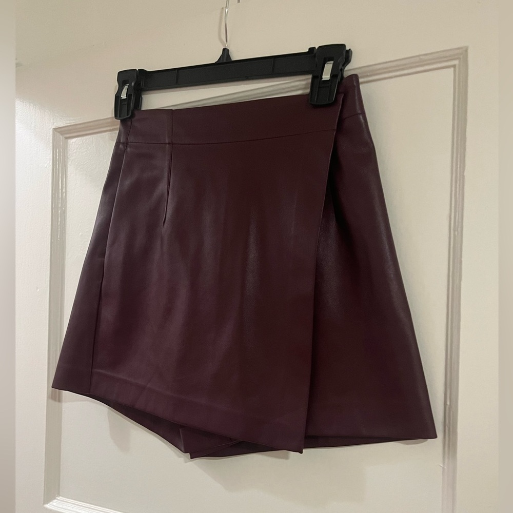 Muse for All Burgundy Red Leather Skort